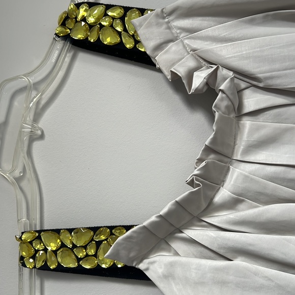 Vera wang lavender label color block cream and navy dress with lime green accent - Picture 3 of 3